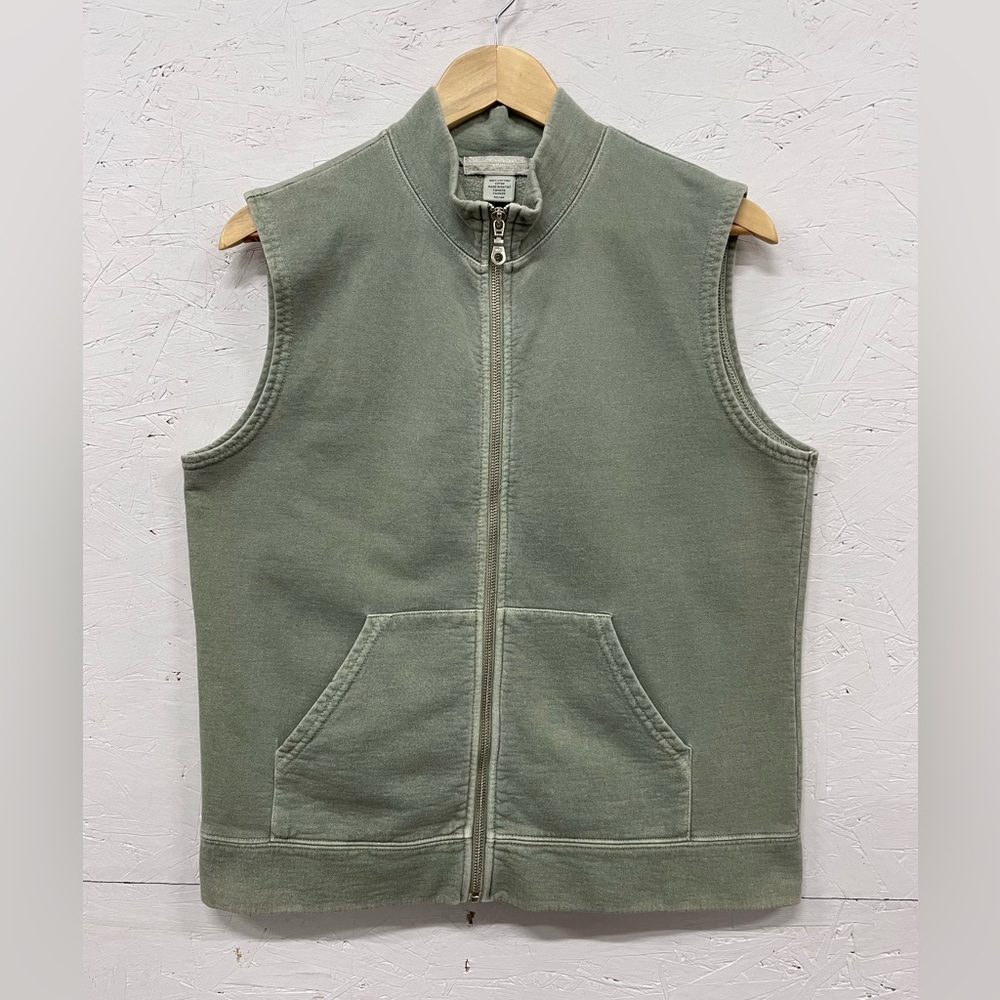 Vintage Northern Reflections Acid Wash Sage Full Zip Vest, Size M